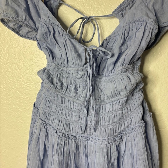 Free People Feeling Bonita Maxi Backless Dress in Blue Heron Size Medium - Picture 4 of 8